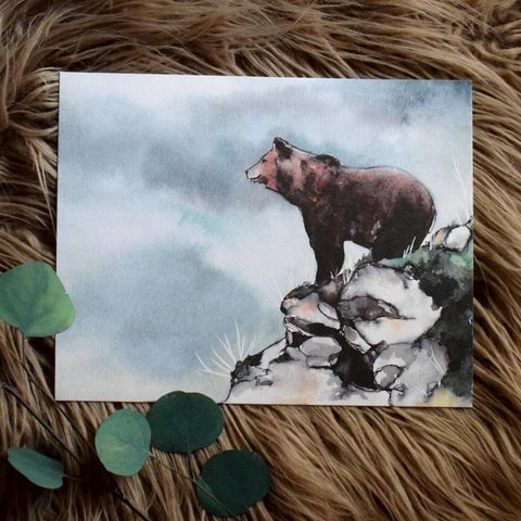 "Edge of Adventure" Woodland Bear Art Print