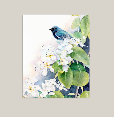 "Gracie's View" Bird Floral Art Print