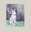 "Bella" White Rabbit Art Print