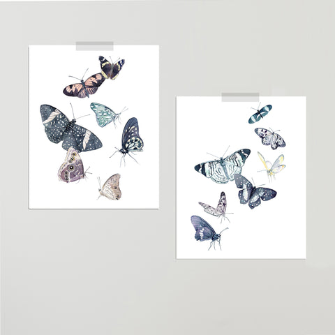 "Windswept Wanderers" Set of Two Butterfly Prints