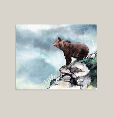 "Edge of Adventure" Woodland Bear Art Print